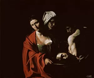 Caravaggio Gallery: Salome with the head of John the Baptist, ca 1607. Creator: Caravaggio, Michelangelo (1571-1610)