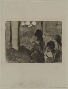 Monotype Gallery: In the Salon, c. 1880s. Creator: Edgar Degas (French, 1834-1917)