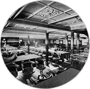 Ocean Liner Gallery: Salon of the P&O steamship SS India, 1901