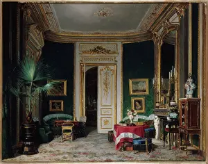 Palm Trees Prints: Salon at the Wendel hotel, rue de Clichy, 1870. Creator: Charles Giraud