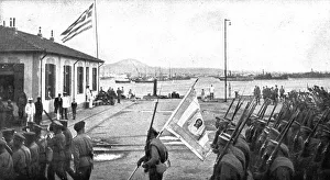 Salonica Prints: A Salonique; Arrivee du contingent russe a Salonique le 30 juillet 1916
