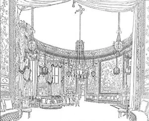 Nash Collection: The Saloon, about 1820. From Nashs Illustrations, (1939)