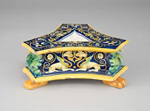 Fa And Xef Prints: Salt Cellar, Urbino, c. 1530. Creator: Francesco Xanto Avelli