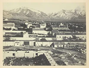 Andrew J Russell Prints: Salt Lake City, Camp Douglas and Wasatch Mountains in the Background, 1868 / 69