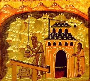 Salt production in the Solovetsky Transfiguration Monastery on the Solovetsky Islands, 17th century. Artist: Ancient Russian Art