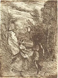 And Xa9 Prints: Saltarello (Saltarelle), 1858. Creator: Jean-Baptiste-Camille Corot