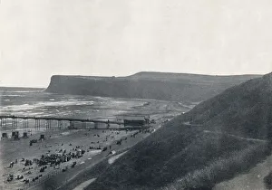 Saltburn - View of the Cliffs, Beach, and Pier, 1895