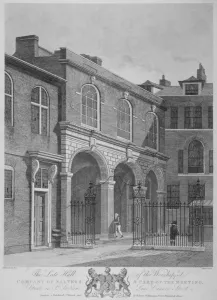 St Swithins Lane Prints: Salters Hall and part of the Salters Hall Chapel for Protestant Dissenters, City of London