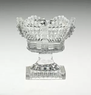 Blown Glass Gallery: Two Salts, Lunéville, c. 1830. Creator: Baccarat Glasshouse