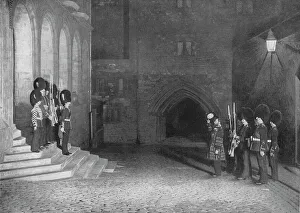 Saluting the Kings keys at the Tower of London, c1903 (1903) Saluting the Kings keys at the Tower of London, c1903 (1903)