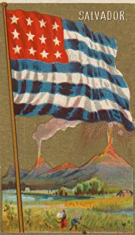 Erupting Prints: Salvador, from Flags of All Nations, Series 2 (N10) for Allen &amp