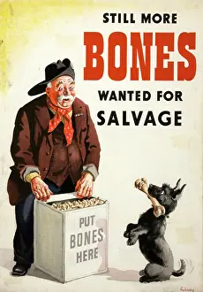 The National Archives Prints: Salvage: Still more bones needed for salvage'... World War II poster, c1939 and 1946