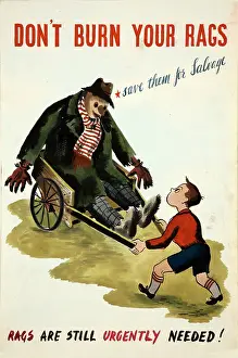 The National Archives Prints: Salvage World War II poster - Don't burn your rags - save them for salvage'