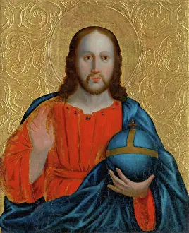Religious Motif Prints: Salvator Mundi, 1810-1830. Creator: Janos Rombauer