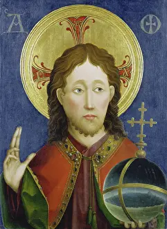 Blessing Prints: Salvator Mundi, c1460. Creator: Master of the Darmstadt Passion