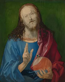Oil On Linden Gallery: Salvator Mundi, ca. 1505. Creator: Albrecht Durer
