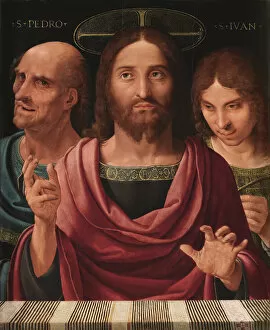 Saviour Of The World Gallery: Salvator Mundi between Saints Peter and John, ca 1507