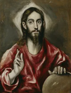 Saviour Prints: Salvator Mundi (Saviour of the World), 1608-1614. Artist: El Greco, Dominico (1541-1614)