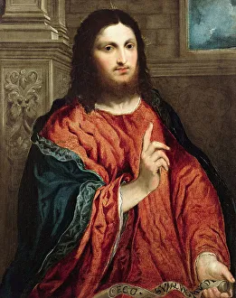 Saviour Prints: Salvator Mundi (Saviour of the World), 1540-1545. Creator: Bordone, Paris (1500-1571)
