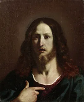 Saviour Prints: Salvator Mundi (Saviour of the World), c. 1655-1665. Creator: Guercino (1591-1666)
