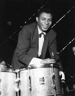 Smiling Collection: Sam Woodyard, American jazz drummer, c1963. Creator: Brian Foskett
