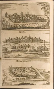 Muscovy Prints: Samara, Tsaritsyn and Kozmodemyansk (Illustration from Travels to the Great Duke of Muscovy and the Artist)
