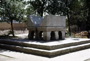 Tamburlane Prints: Samarkand Stone Lectern, Bibi-Khanum Mosqu ruins, c20th century. Artist: CM Dixon