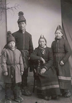 Indigenous People Collection: Samen Anders Mårtensson Ringdal with family, 1897. Creator: Unknown