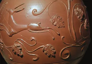 Romano British Prints: Detail of a Samian ware pot found in England