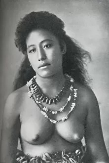 Polynesia Gallery: A Samoan belle, wearing necklaces of teeth and shells, 1902. Artist: Thomas Andrew