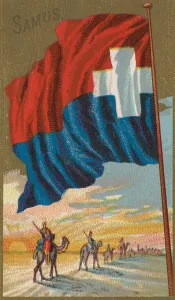 Samos, from Flags of All Nations, Series 2 (N10) for Allen & Ginter Cigarettes Brands