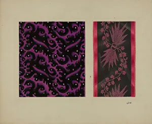 Magenta Prints: Sample of Silk, c. 1938. Creator: Edward White