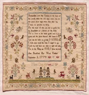 Late 18th Century Prints: Sampler, 1779. Creator: Unknown