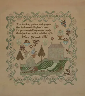 Cross Stitch Gallery: Sampler, c. 1936. Creator: Albert J. Levone