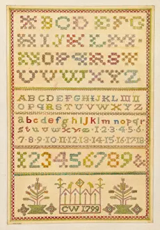 Needlepoint Prints: Sampler, c. 1936. Creator: Henry Meyers