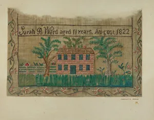 Angus Charlotte Prints: Sampler, c. 1937. Creator: Charlotte Angus