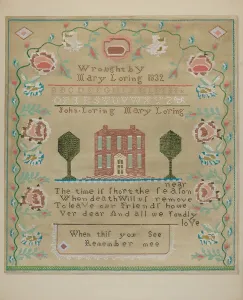 Needlepoint Prints: Sampler, c. 1937. Creator: Katherine Hastings