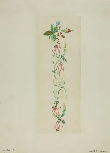 Stitching Prints: Sampler, c. 1937. Creator: Ruth M. Barnes
