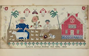 Stitching Prints: Sampler, c. 1937. Creator: Walter Praefke