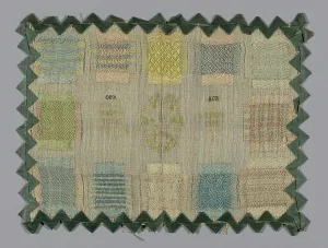 Linen Plain Weave Prints: Sampler, Denmark, 1801. Creator: Unknown