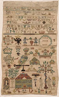 Early 19th Century Prints: Sampler Fragment, 1817. Creator: Unknown