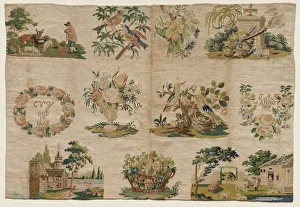 Early 19th Century Prints: Sampler Fragment, 1819. Creator: Unknown