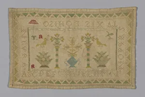 Cross Stitch Gallery: Sampler, France, 1775 / 1825. Creator: Unknown