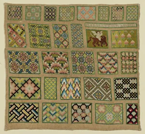 Linen Plain Weave Prints: Sampler, Germany, 1713. Creator: Margrett Bem