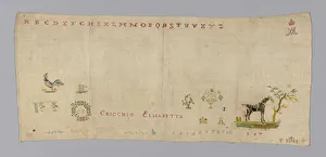 Rooster Gallery: Sampler, Italy, 18th century. Creator: Unknown