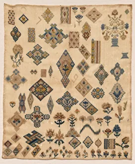 Late 19th Century Prints: Sampler, late 1800s. Creator: Unknown