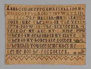 Cross Stitch Gallery: Sampler, Massachusetts, 1793 / 94. Creator: Hannah Howard