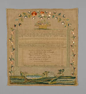 Cross Stitch Gallery: Sampler, Massachusetts, 1825. Creator: Mary Ayer