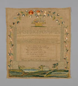 Cross Stitch Gallery: Sampler, Massachusetts, 1825. Creator: Mary Ayer