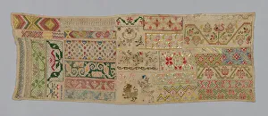 Linen Plain Weave Prints: Sampler, México, 1825/75. Creator: Unknown